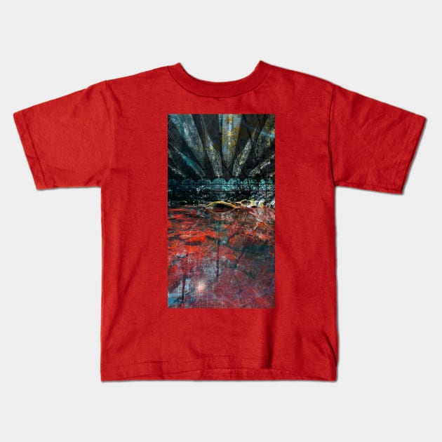 architectural wetland collage art in vintage map ecopop Kids T-Shirt by jorge_lebeau